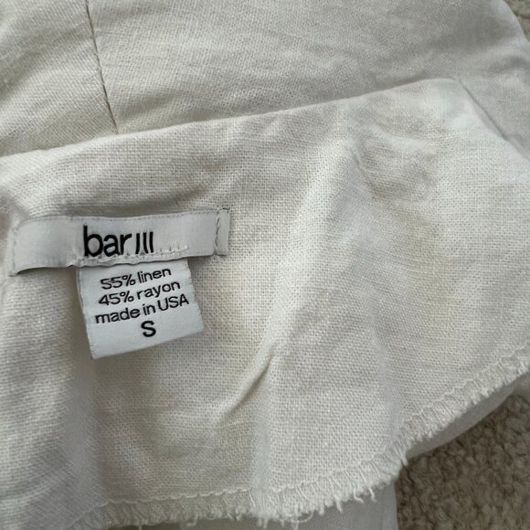 Bar III Linen 3/4 Ruched Sleeve Blazer Open Front Jacket S - Picture 2 of 10